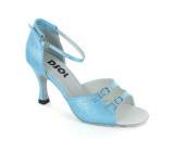 Blue Satin Sandal with Width-Adjusted Buckle LS162006