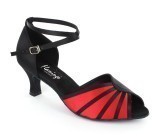Black & red satin Sandal  fls601801-7