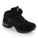 Black Leather & Black Mesh Sneaker  DS61603