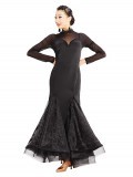 Black Polyester & Gauze one-piece Dress  TBHB-801802