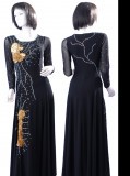 Black Lycra & Chiffon Gown  SZ-HYJ-B220