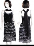 Black Lycra & Voile Dress  SZ-HYJ-L105