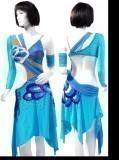 Aqua Blue lycra &Lycra Dress  SZ-HYJ-L174