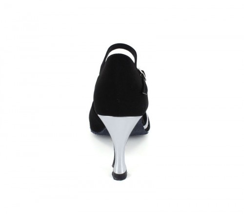 Black Nubuck & Silver Patent Sandal  LS160206