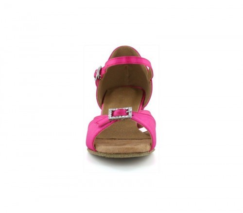 Hot Pink Satin Sandal with Width-Adjusted Buckle LS172006