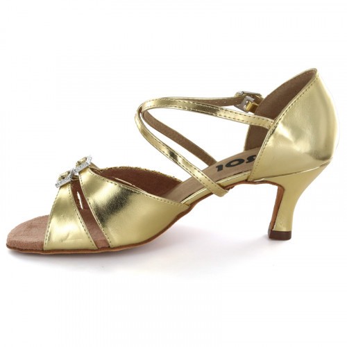 Gold Patent Leather & Glitter Sandal LS172404