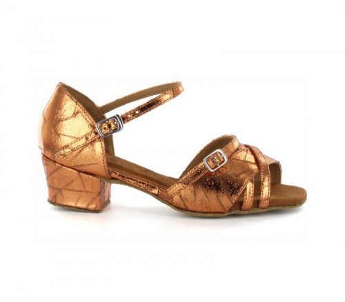 Brown Patent Sandal  with Width-Adjusted Buckle LS175008