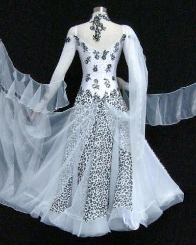 White Spandex & Chiffon Dress  SZ-HYJ-B1111
