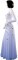 White Blue Lycra & Chiffon Dress  SZ-HYJ-B074