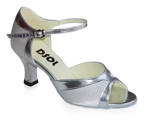 White Satin & Silver Patent Sandal  LS162406
