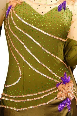 Brown Lycra & Silk Fabric Dress  SZ-HYJ-B137