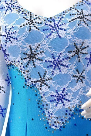 Aqua Blue Lace & Chiffon Gown  SZ-HYJ-B197
