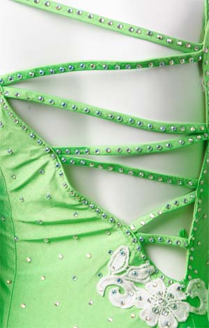 Green Lycra & Chiffon Dress  sz-lhcc3067-DR4006