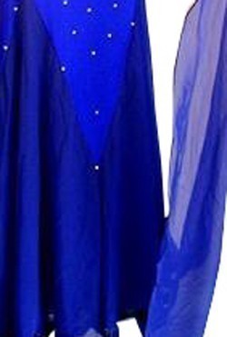 Royal Blue Lycra & Chiffon Dress  SZ-LHCC3067-DR6007