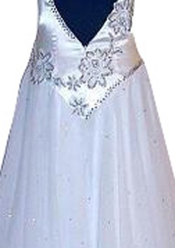 White Silk Fabric & Chiffon Dress  SZ-LHCC3067-DR8001
