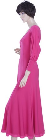 Hot Pink Sateen & Chiffon Dress  WH-XZW-B002