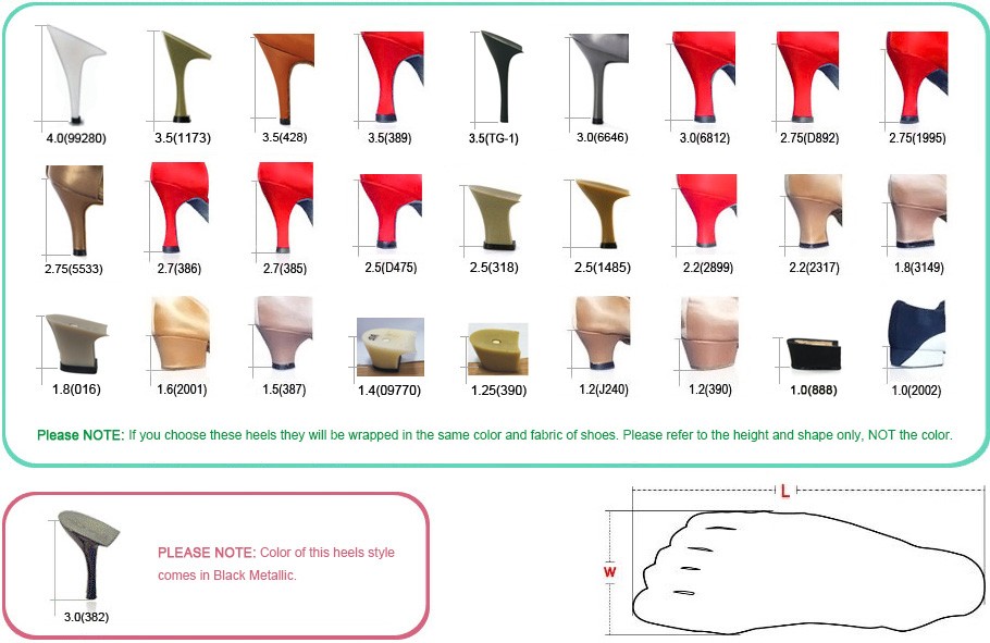 High Heel Inches Chart