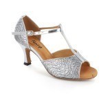 Silver leather & sparkle Sandal  fls1609-6