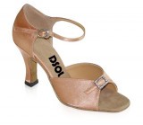 Tan Satin Sandal with Width-Adjusted Buckle LS161403