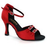 Red Satin Sandal with Width-Adjusted Buckle LS162007