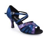 Blue satin & purple sparkle Sandal  fls1668-2