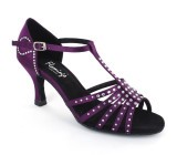 Purple satin & rhinestones Sandal  fls169302m-1