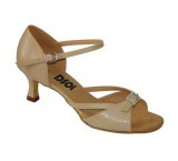 Tan Patent Sandal with Width-Adjusted Buckle LS172004