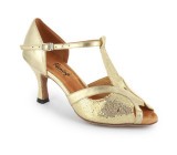 Gold leather & sparkle Sandal  fls28002-1
