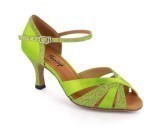 Green satin & sparkle Sandal  fls368-3