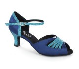 Dark blue satin & sparkles Sandal  fls380-8