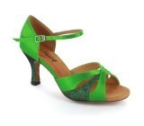 Green satin & sparkle Sandal  fls384-2