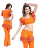 Orange Micro Fiber & Lace 2-Piece Set Belly Dress  BED-PS2004-02