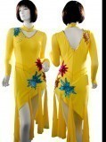 Yellow Lycra & Chiffon Dress  SZ-HYJ-L057