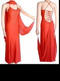 Red Lycra & Chiffon Dress  SZ-LHCC3067-DR1001