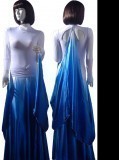 White Mesh & Silk Fabric Dress  WH-XZW-B001