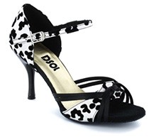 Black & white satin with Suede sole Sandal  LS172608