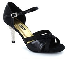 Black satin & patent with suede sole Sandal  LS174803