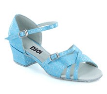 Blue & Silver Patent Sandal with Width-Adjusted Buckle LS175005