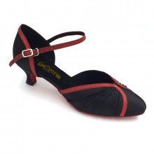Black Satin & Red Sparkle Sandal adlp3730