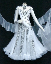 White Spandex & Chiffon Dress  SZ-HYJ-B1111