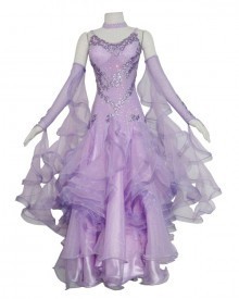 Light Purple Spandex & Gauze Dress  SZ-HYJ-B823