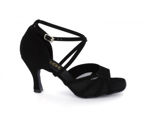Black Nubuck & Black Mesh Sandal  LS160105