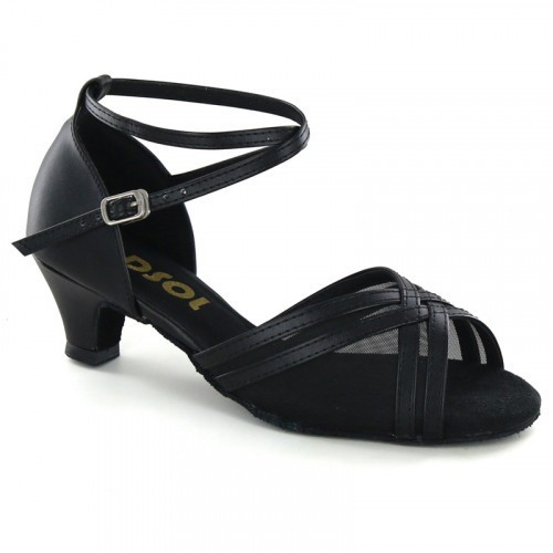 Black Imitated Leather With Mesh Sandal  LS160309