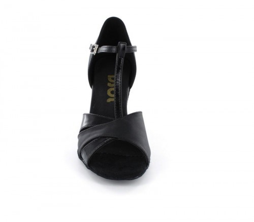 Black Leather With Patent Glitter Sandal  LS160801