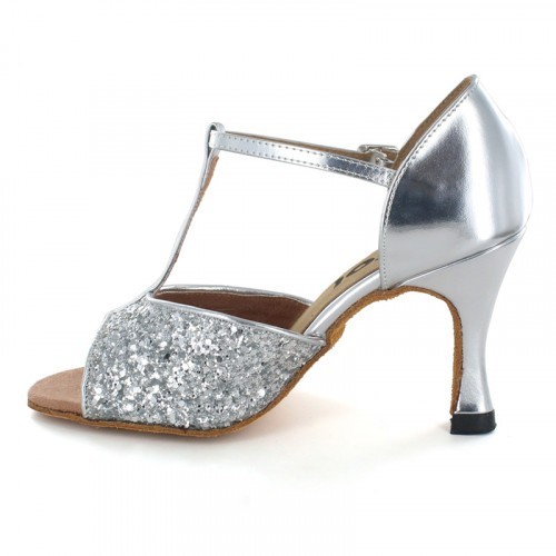 Silver Patent & Glitter Sandal  LS160902