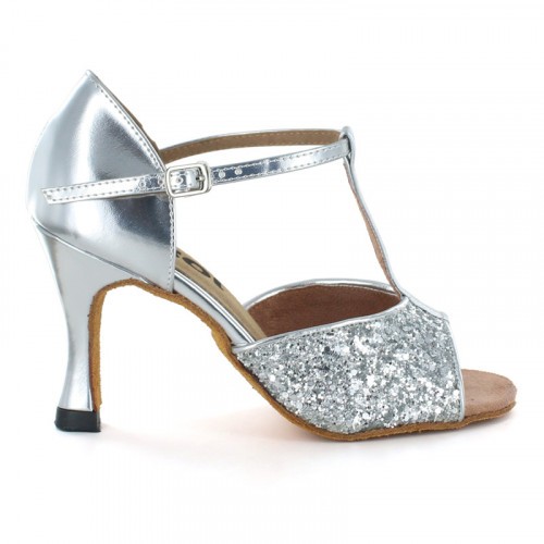 Silver Patent & Glitter Sandal  LS160902