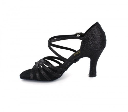 Black Glitter Sandal  LS161308