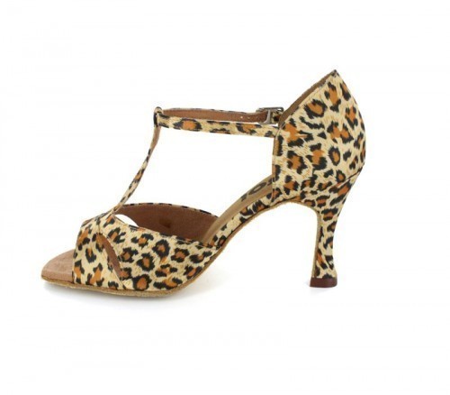 Leopard-fur Pattern Satin Sandal  LS161705
