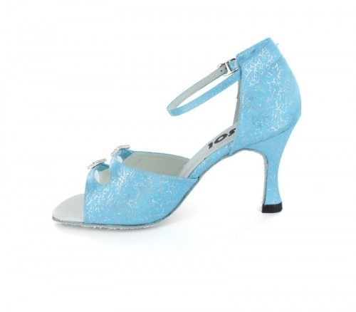 Blue Satin Sandal with Width-Adjusted Buckle LS162006
