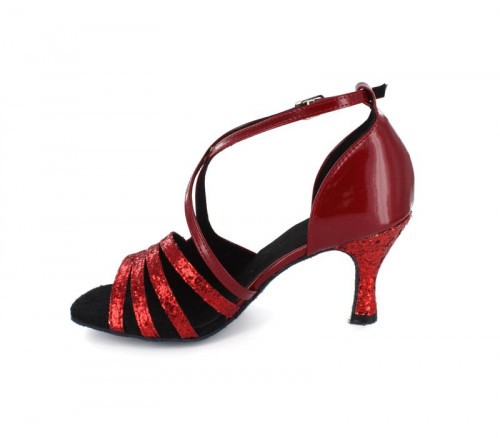 Red Patent Glitter Sandal  LS165104